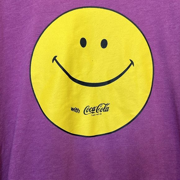 Wildfox Oversized Sweatshirt Small Coca-Cola Smiley Face Coke Roadtrip Purple - Picture 5 of 10